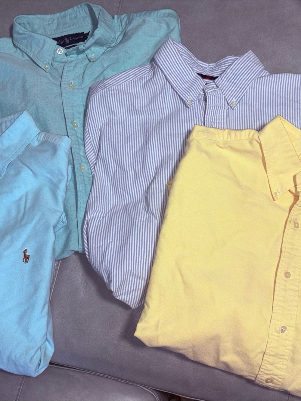 Ralph Lauren Men’s Button-Down Shirts - Yellow, Light Blue, Mint & Blue Stripe